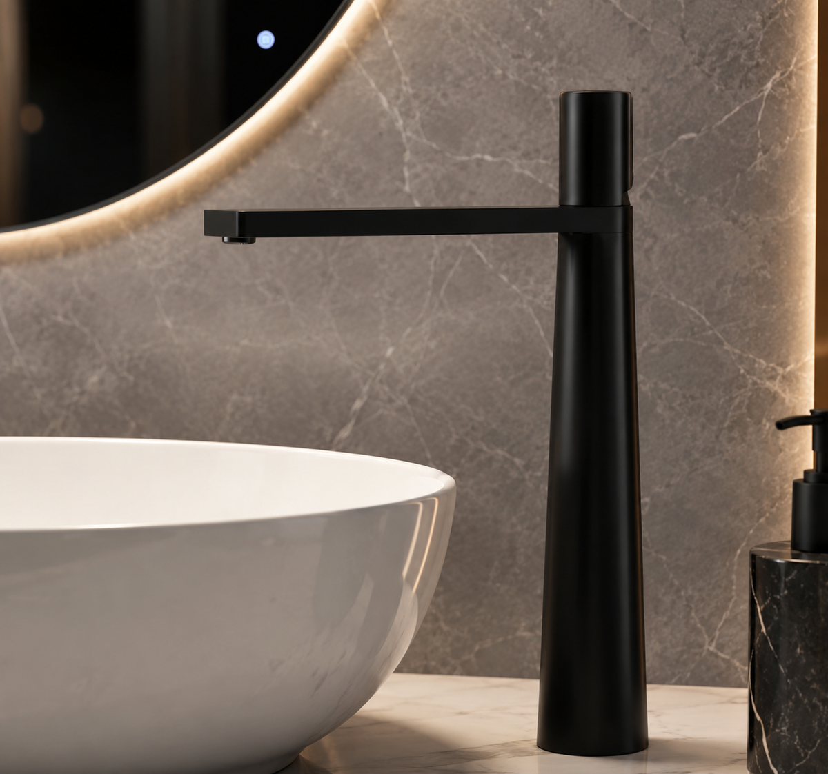 Robinet de Salle de Bain Design Levier Unique — Laiton Massif