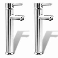 Lot de 2 Mitigeurs Lavabo Hauts Chromés 30 cm – Design Contemporain