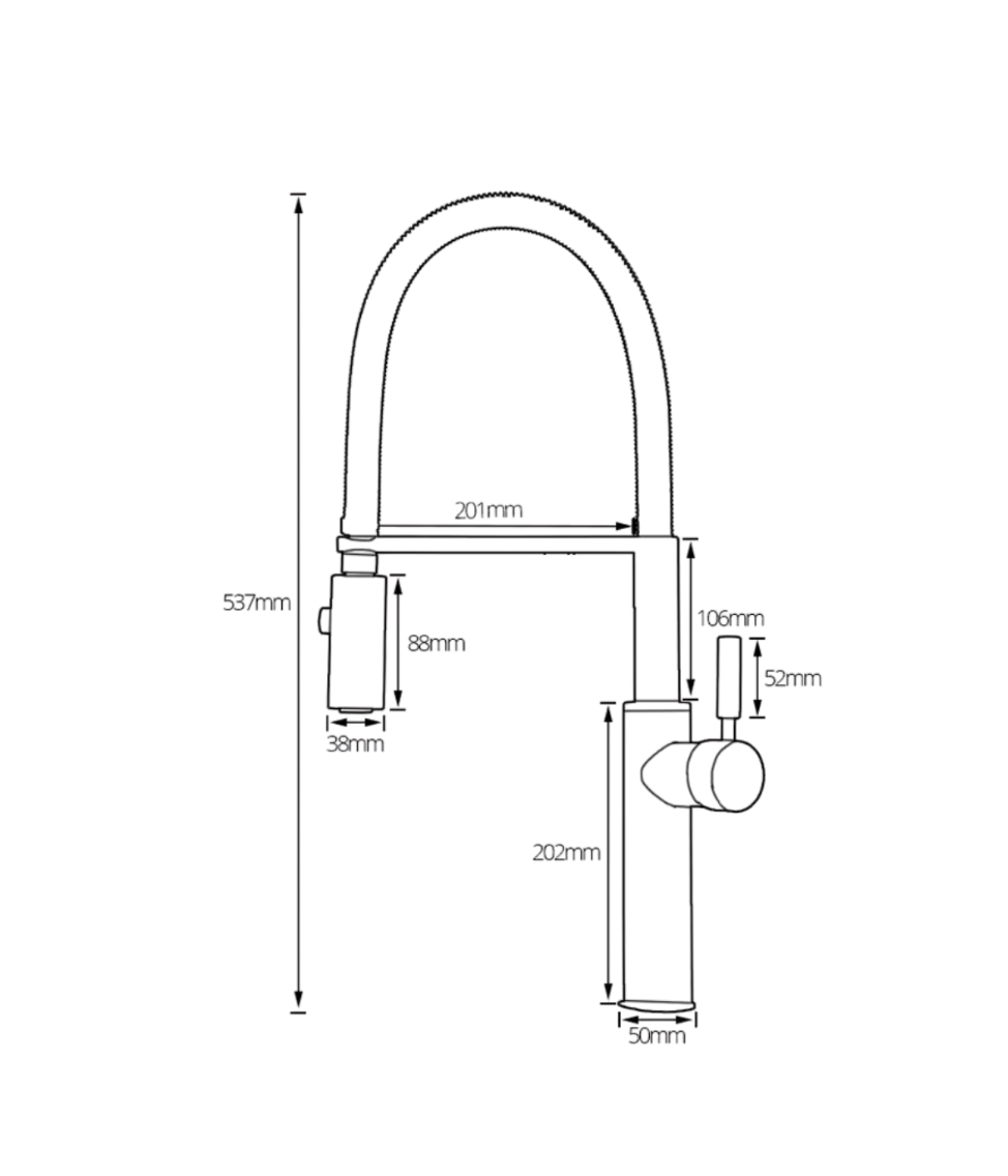 PROFLOW™ - Robinet avec bec flexible et extractible