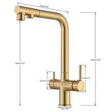 Robinet de cuisine 3-en-1 avec douchette et sortie pour eau filtrée