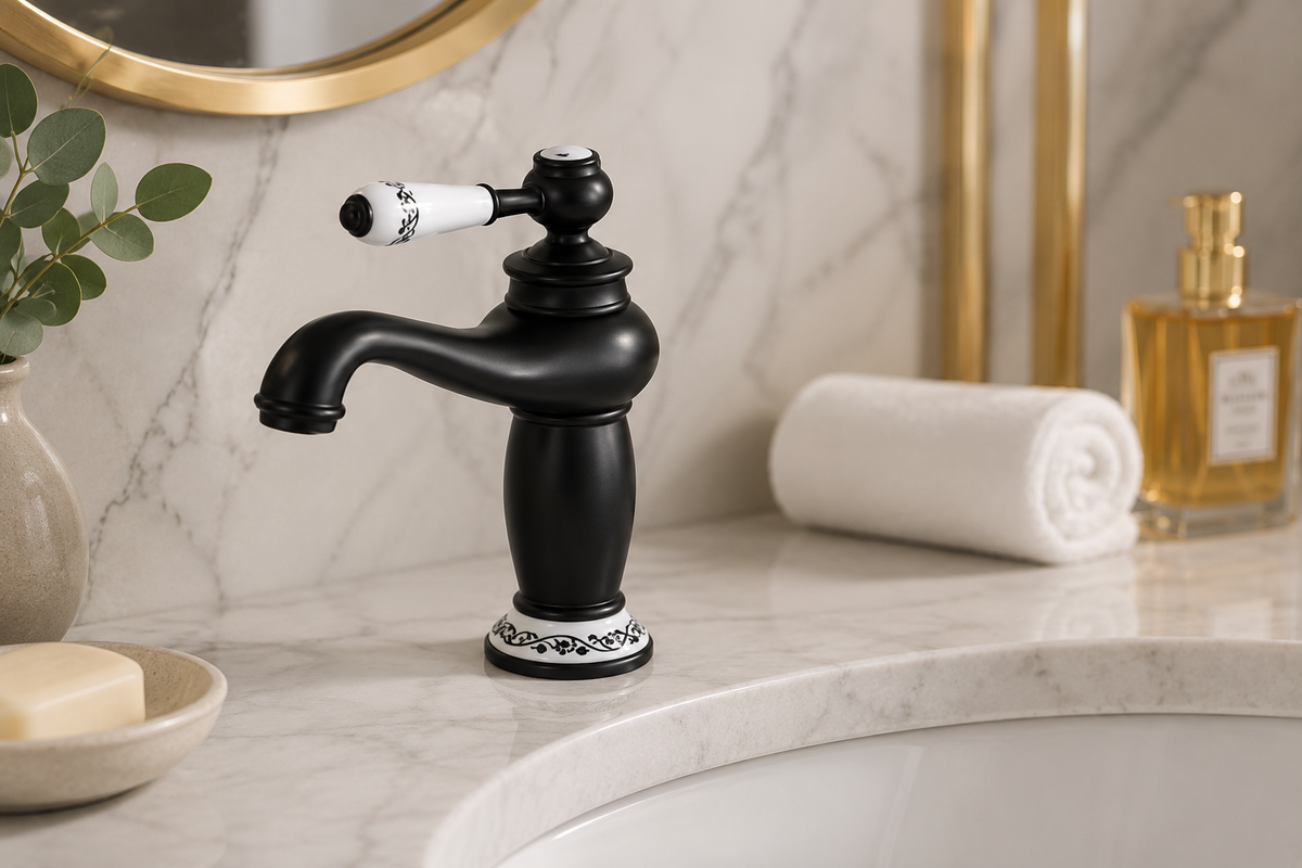 Élégance™ – Mitigeur de Lavabo Vintage en Laiton