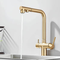 Robinet de cuisine 3-en-1 avec douchette et sortie pour eau filtrée